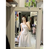 Ретро платье, небольшой дизайнерский корсет без рукавов, белая длинная юбка, французский ретро стиль, тренд сезона