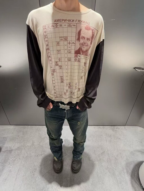 【Loren's Style】Erd 26Ss Shining Jack Portrait Calendar Print Color-Blocking Long Sleeves