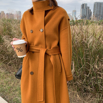 Australian pure wool double-sided woolen coat women 2020 autumn and winter New Korean loose medium long woolen coat tide