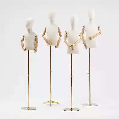 High-end children's model props Children's half-body men's and women's clothing store window display stand leader stand model shelf