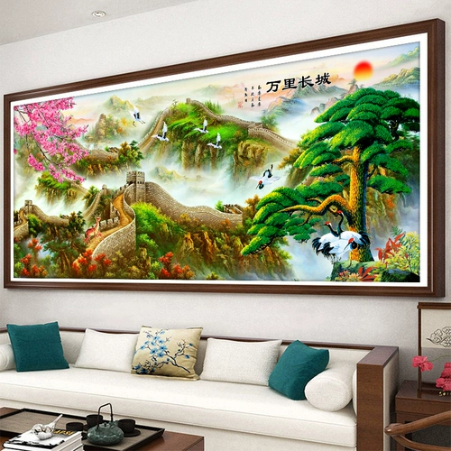 Wanli Great Wall 2024 Новая вышивка в стиле китайской стили, вышитая вышиваемая вышивка с поперечной стежкой четыре известных картины гостиная высокая атмосфера
