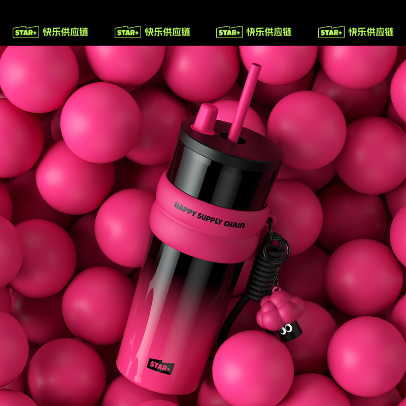 World everyone insulated cup female large capacity onboard coffee accompanying cup men's 316 stainless steel children straw water glasses-Taobao