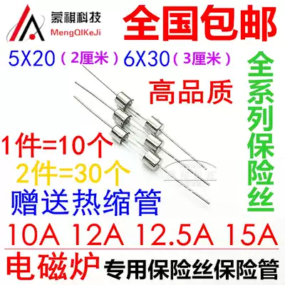 Induction cooker glass bao xian guan si 5 * 20MM 10A 15A250V 12A 12 5A 6*30 with pin