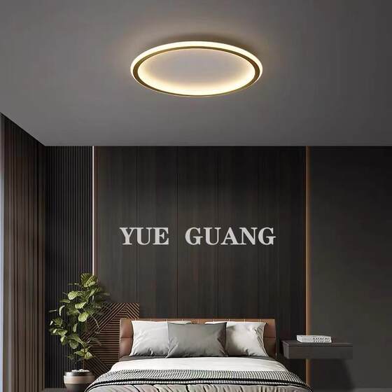 Simple Modern All-Copper Bedroom Ceiling Light, Designer Creative Dining Room Lighting, Personalized Ultra-Thin Led Ceiling Light