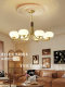 All-Copper American-Style Vintage Living Room Chandelier, New Simple French Retro Walnut Wood Bedroom and Study Lighting Fixtures