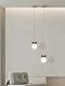 Simple Modern Restaurant Bar Glass Pendant Light Designer All-Copper Hallway Entrance Led Small Pendant Light