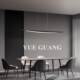 Simple All-Copper Restaurant Chandelier, Italian-Style Personalized Leaf-Shaped Linear Light, Light Luxury Island Bar Tea Room Chandelier