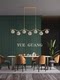 All-Copper Restaurant Chandelier, Light Luxury Crystal Dining Table Lamp, Long Bar Counter Lamp, Post-Modern Light Luxury Minimalist Designer Lighting