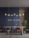 Minimalist Restaurant Chandelier, Modern Simple Creative Personality, Nordic Light Luxury, All-Copper Long Dining Table Crystal Bar Chandelier