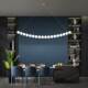 All-Copper Restaurant Bar Island Chandelier, Modern Minimalist Light Luxury Cream Style Pearl String Long Strip Creative Personality Lighting Fixture