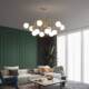 Modern Minimalist All-Copper Magic Bean Living Room Chandelier, Light Luxury and Elegant Bedroom Study High-End Multi-Head Molecular Crystal Lighting Fixture