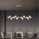 All-Copper Light Luxury Minimalist Modern Living Room Chandelier, High-End Creative Dining Room Bar Chandelier, Italian Minimalist Atmospheric Lighting Fixtures