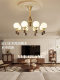American Retro All-Copper Vintage-Style Living Room Chandelier, French-Style North American Walnut Wood Bedroom Study Solid Wood Lighting Fixture