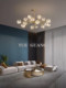 All-Copper Light Luxury Crystal Chandelier for Living Room, Modern Minimalist Dining Room, Bedroom, Nordic Creative Personality Internet-Famous Magic Bean Lighting Fixtures