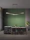 Restaurant Chandelier, Nordic Lighting, All-Copper Post-Modern Light Luxury Dining Room Lamp, Creative and Unique Long Bar Crystal Chandelier