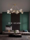 All-Copper Living Room Chandelier, Simple, Modern, Elegant, Light Luxury Crystal Dining Room Lamp, Duplex Floor Suspended Main Lighting Fixture