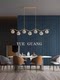 All-Copper Restaurant Chandelier, Light Luxury Crystal Dining Table Lamp, Long Bar Counter Lamp, Post-Modern Light Luxury Minimalist Designer Lighting