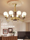 All-Copper French-Style Vintage Mid-Century Living Room Chandelier, Natural Wood Style Dining Room Lamp, High-End Bedroom American-Style Lighting