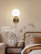 Retro American-Style All-Copper Wall Lamp for Living Room Tv Background Wall, Bedroom Bedside Lamp, French Mid-Century Style Corridor Light