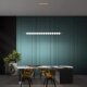 All-Copper Restaurant Chandelier, Modern Minimalist Light Luxury Long Strip Led Lighting, Creative Designer Gourd String Chandelier