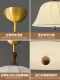 All-Copper American Retro Mid-Century Style Bedroom Chandelier, French Dining Room Lamp, Walnut Wood Fabric Art Study Room Master Bedroom Lighting