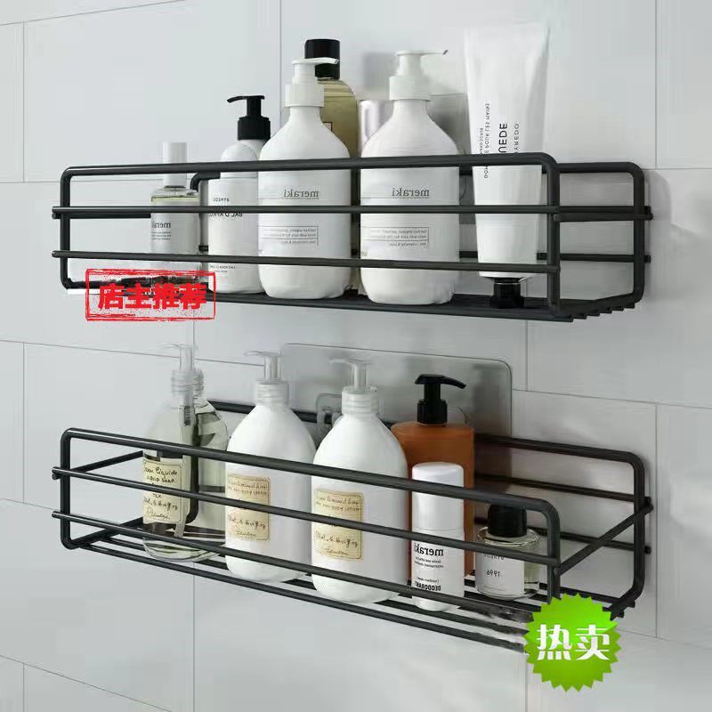 Corner triangle shelf non-perforated toilet wall hanging triangle bath shower gel toothbrush storage basket