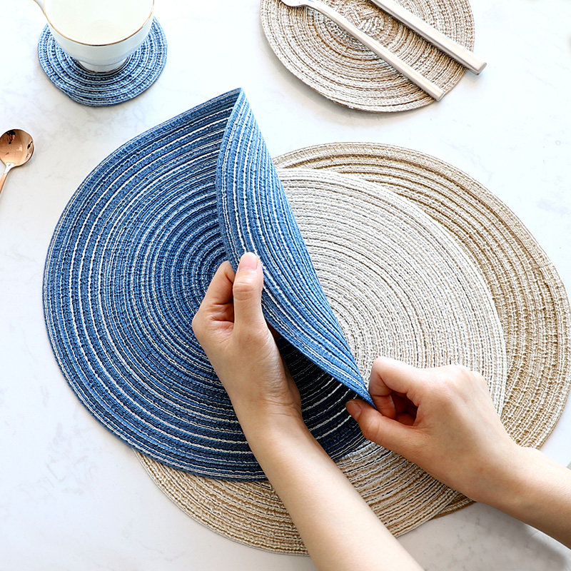 Placemat Braided coaster Insulation mat ins wind Nordic Kettle mat Household anti-hot dish dish mat Western table mat