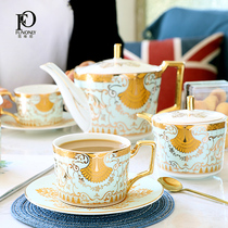 European afternoon tea tea set English coffee cup Gold bone China teapot Household coffee set Small luxury