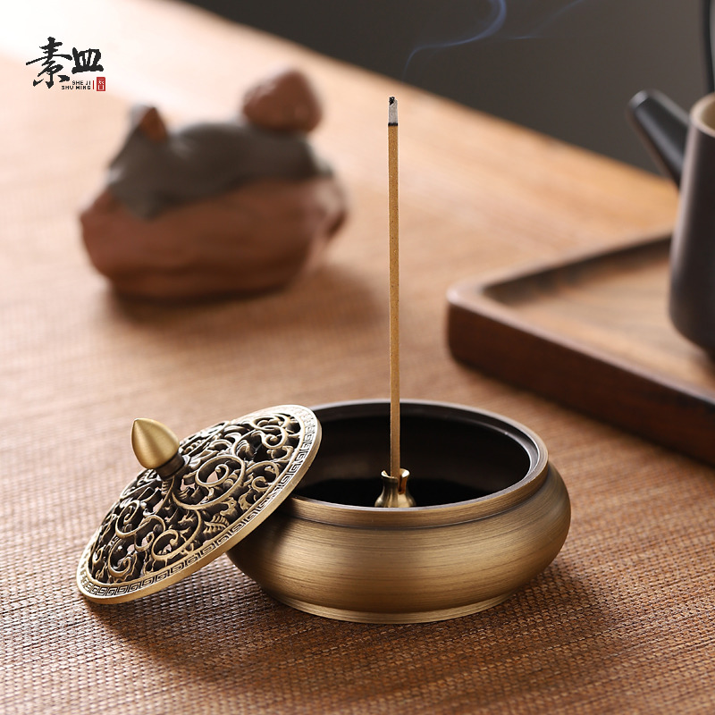 Brass Lavender Oven Sandalwood Incense Stove Home room Incense Inserts Creative Pendulum tray Incense Stove Tea Daug Incense-Incense Box