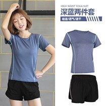 Quick-drying sports casual set womens 2020 Spring shorts foreign style large size slim Korean style summer round neck