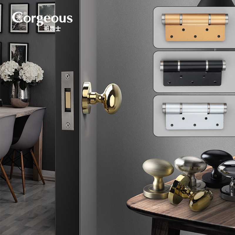 Indoor invisible lock background lock lock single side lock American black door handle home spherical egg type common lock