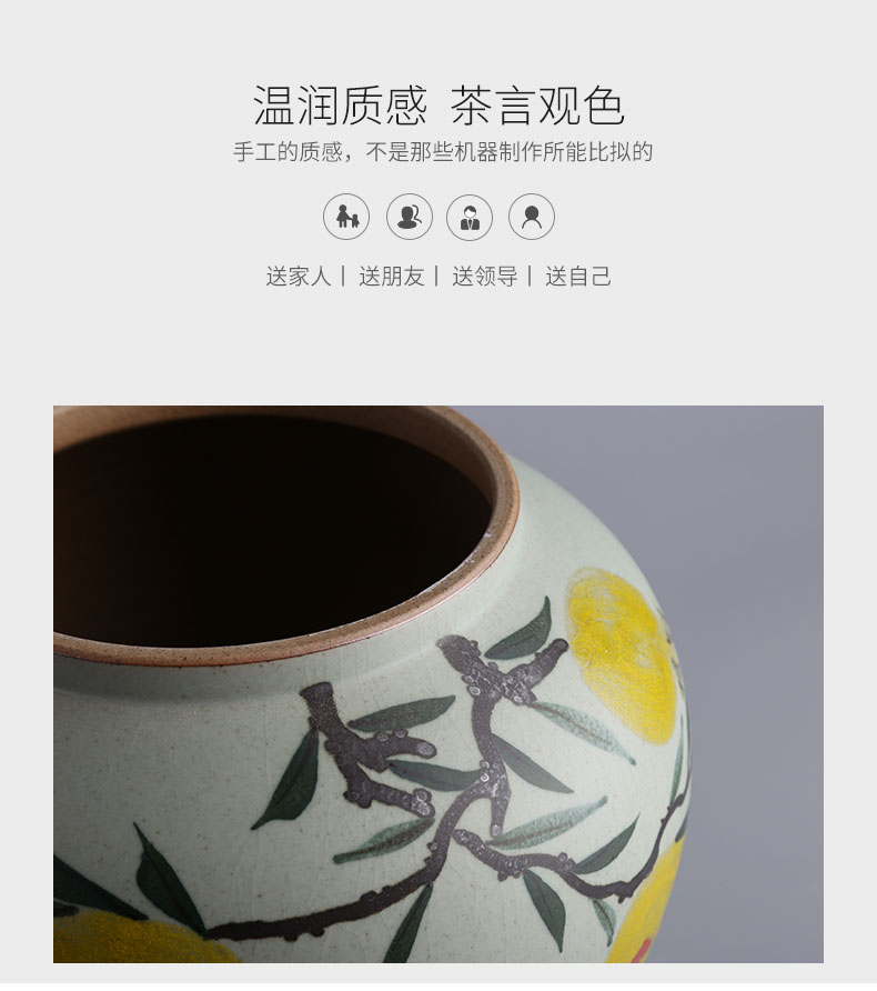 Yu ware jingdezhen hand - made archaize ceramic tea pot large seal pot home receive 2 jins tea boxes