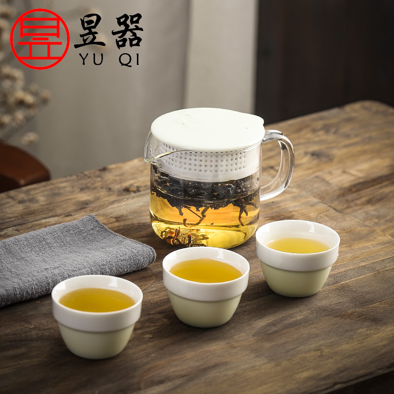 Yu machine ceramic glass crack a pot of three portable travel kung fu tea set car is suing tea