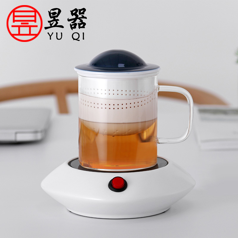 Yu implement separation ET office mark cup tea tea glass ceramic container) filter glass cup