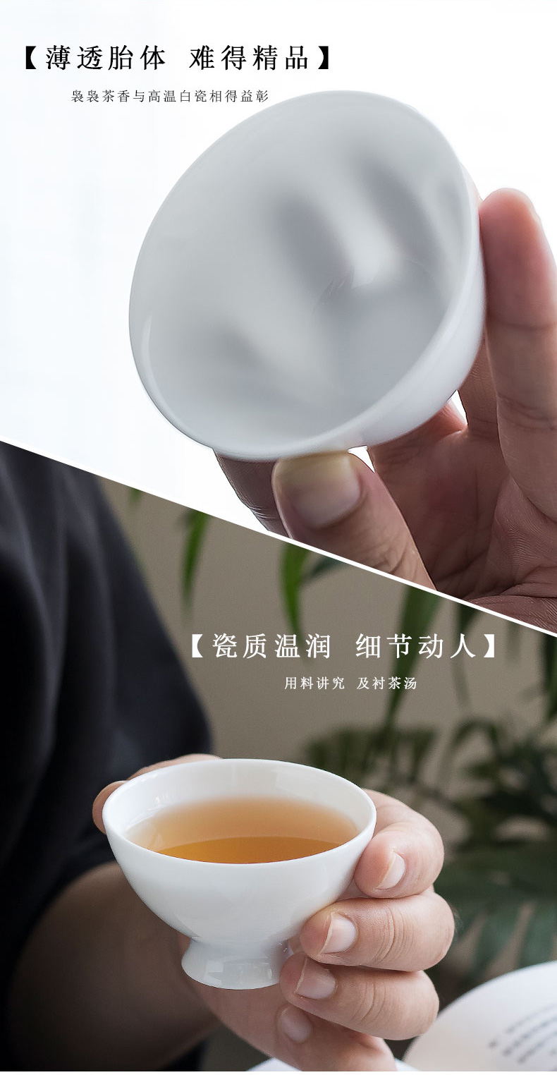 Yu ware jingdezhen ceramic cups of jade pure white porcelain clay sample tea cup made - to - order kung fu tea tea cup