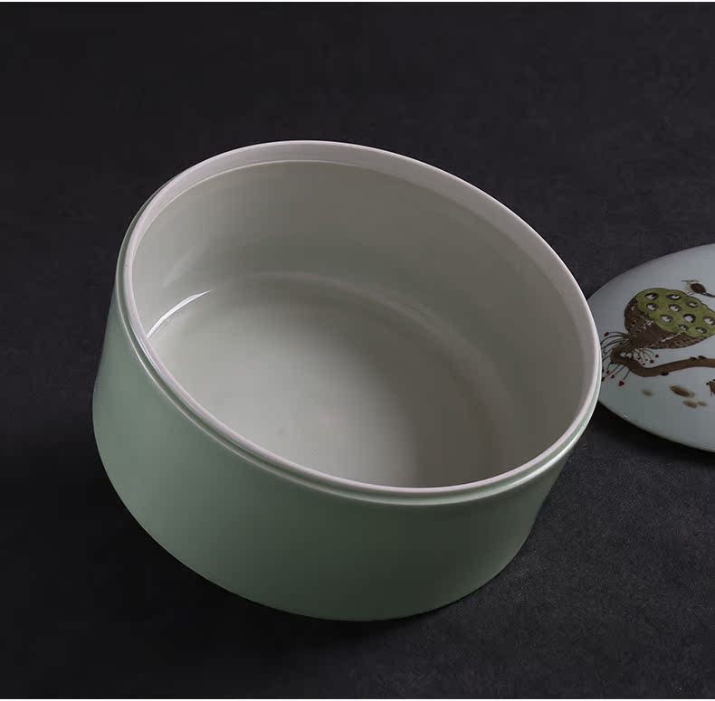 Yu ware jingdezhen hand - made ceramic tea pot puer tea tea cake box to receive storage and large tea to wash