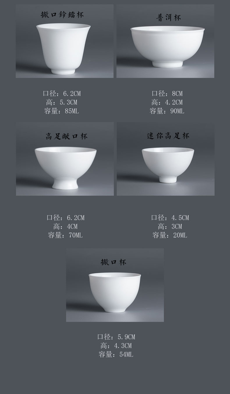 Yu ware jingdezhen ceramic cups of jade pure white porcelain clay sample tea cup made - to - order kung fu tea tea cup