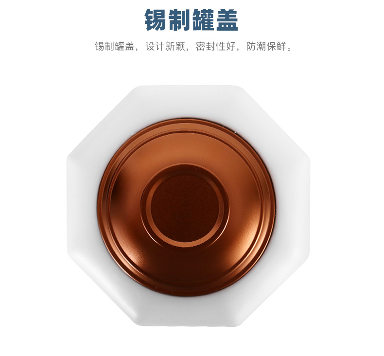 Yu is white porcelain decal caddy fixings ceramic honeypots sealing metal lid loose tea and tea pu - erh tea storage warehouse moistureproof