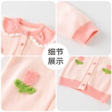 Детский трикотажный осенний свитер, комбинезон, плетеная куртка, коллекция 2023, в западном стиле