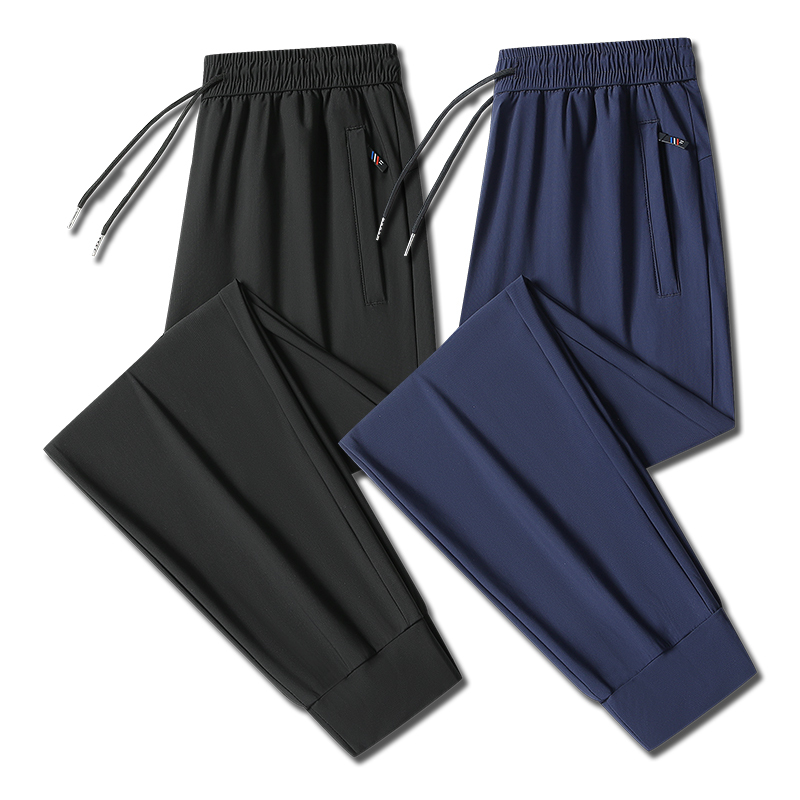 Special Offer: American Tommy Casual Pants for Men, New Spring/Summer Ice Silk Quick-Dry Sports Pants, Loose Fit, Large Size, Thin Long Pants