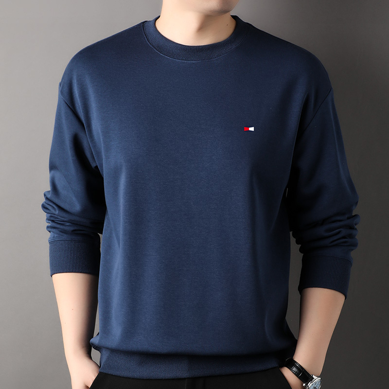 Special Offer American Tommy Sweatshirt Crew Neck Unisex Spring and Autumn Loose Fit Oversized Drop Shoulder Cotton Long Sleeve T-Shirt Solid Color