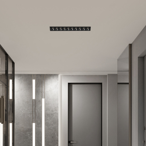 Long Strip Led Recessed Ceiling Grille Light Linear Living Room No Main Light Rectangular Spotlight Anti-Glare Spotlight