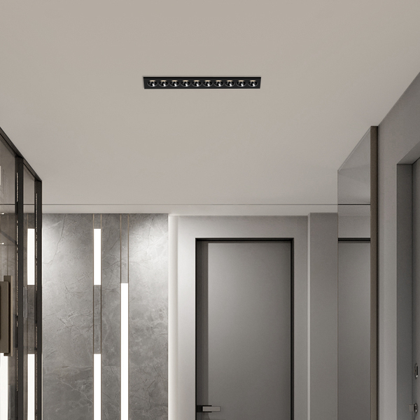 Long Strip Led Recessed Ceiling Grille Light Linear Living Room No Main Light Rectangular Spotlight Anti-Glare Spotlight
