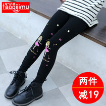Girls plus velvet leggings foreign style wear autumn and winter clothes 2020 new autumn one velvet baby childrens long pants