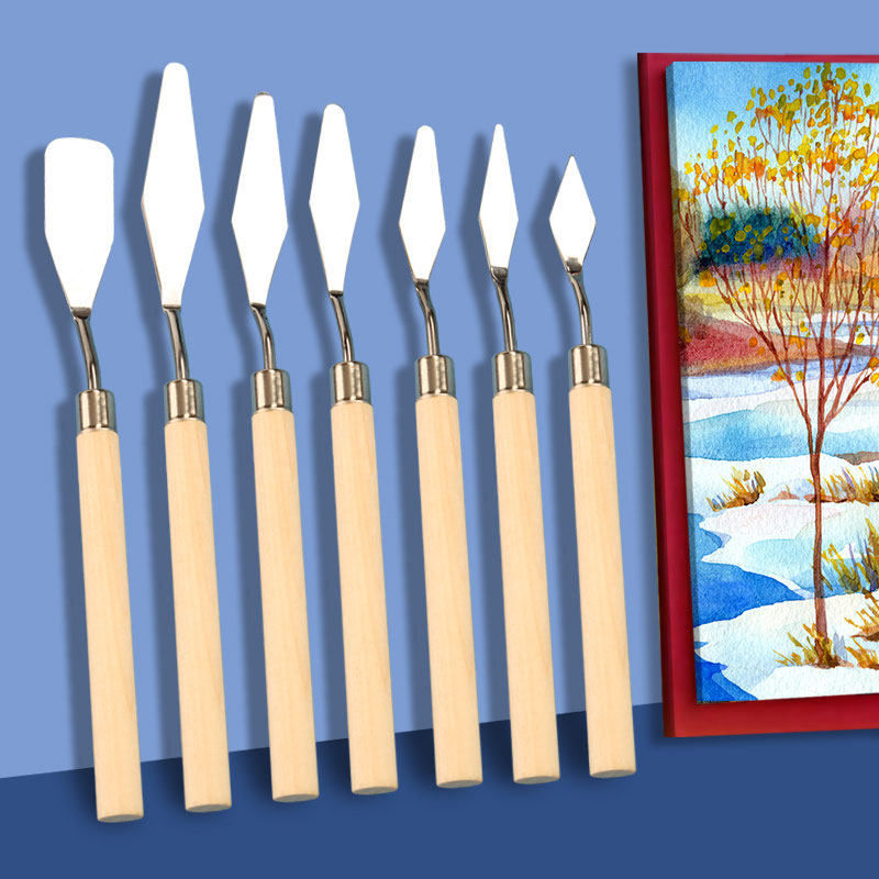 オイルパステル用スクレーパーセット、オイルパレットナイフ、アクリル絵具パレットナイフ、スパチュラ、ピックナイフ、絵画用具