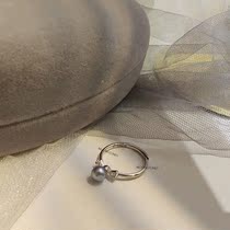 bluerose silver gray blue ring small pearl no time Aurora Japanese akoya seawater silver super bright silver ring