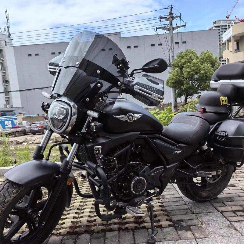 折天飞仕TR300旅行版改装风挡测评|印第安风格风挡真的值得入手吗?-摩托车前挡风-淘宝好物网