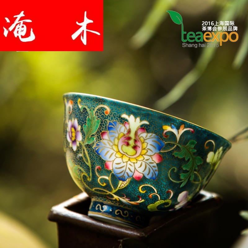Submerged wood should the jingdezhen up manual hand - made colored enamel tea sample tea cup masters cup kung fu tea cups