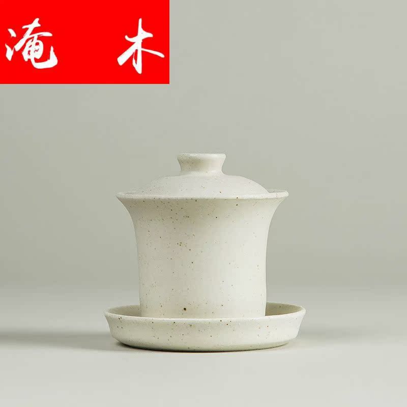 Submerged wood, white pottery only three tureen ceramic large white porcelain tea cups, coarse pottery kung fu tea tea accessories
