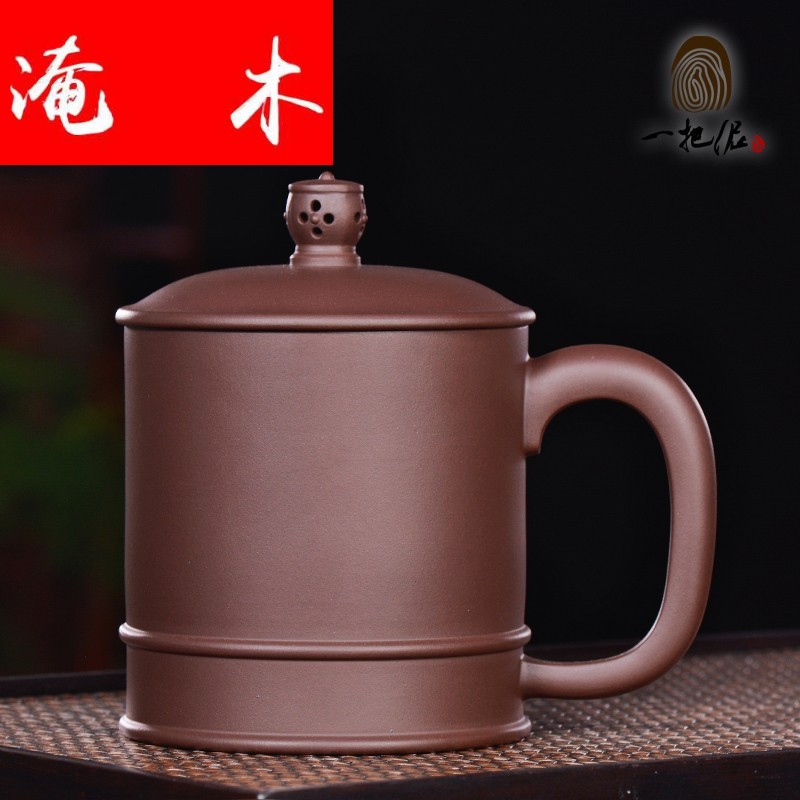 Flooded high - end wood! Violet arenaceous big famous craftsmen pure hand - made tea cups purple clay zen tea cups